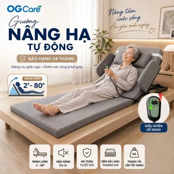 Đệm Nâng Hạ Điện Cho Người Già, Bệnh Nhân – Giường Y Tế Nâng Lưng 80° giường gấp (BẢO HÀNH 2 NĂM)