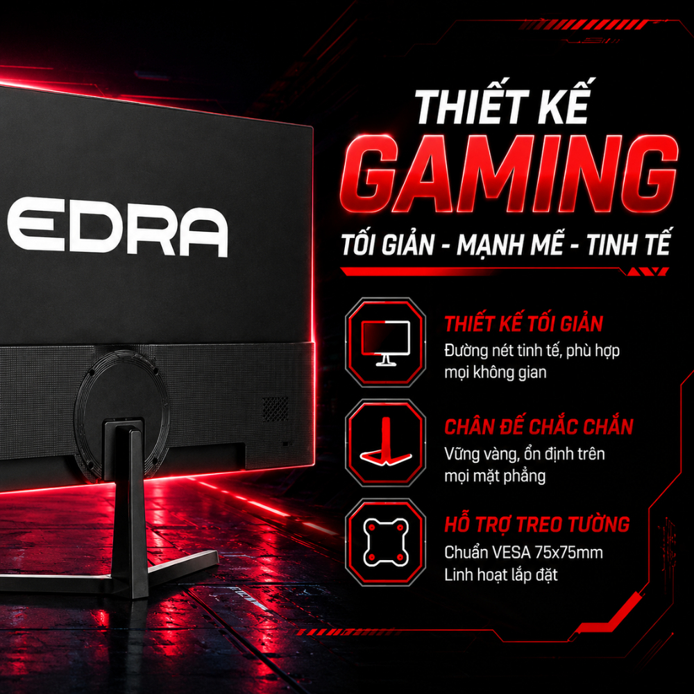 Màn Hình Gaming EDRA EGM24F144S 23.8 Inch Full HD 144Hz | IPS | 99% sRGB | Adaptive Sync | HDR | BigBuy360 - bigbuy360.vn