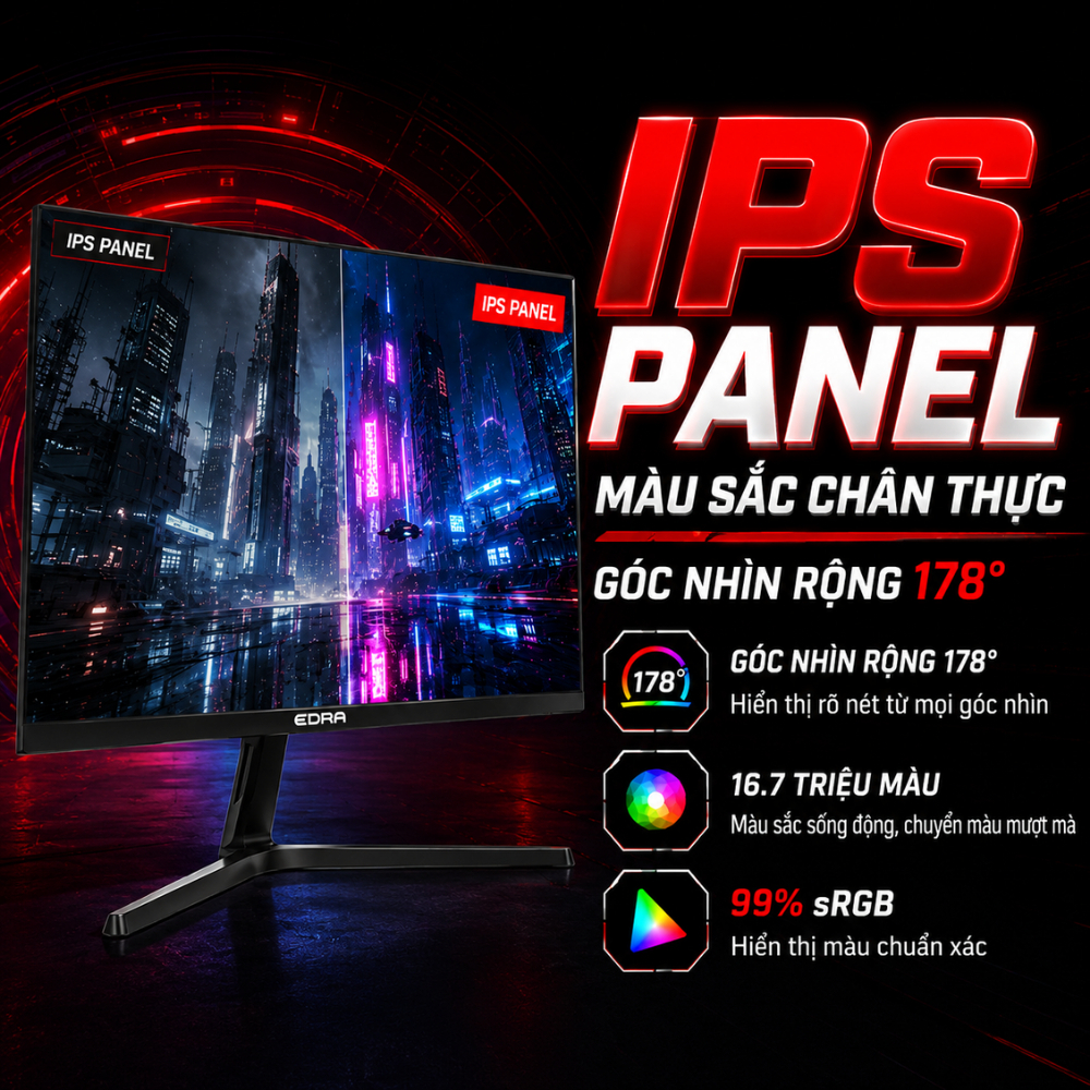 Màn Hình Gaming EDRA EGM24F144S 23.8 Inch Full HD 144Hz | IPS | 99% sRGB | Adaptive Sync | HDR | BigBuy360 - bigbuy360.vn