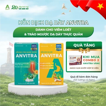 Hỗn Dịch Dạ Dày Anvitra - Dùng Cho Người Đau Dạ Dày, Viêm Loét & Trào Ngược Dạ Dày, Thực Quản - Hộp 15 góI
