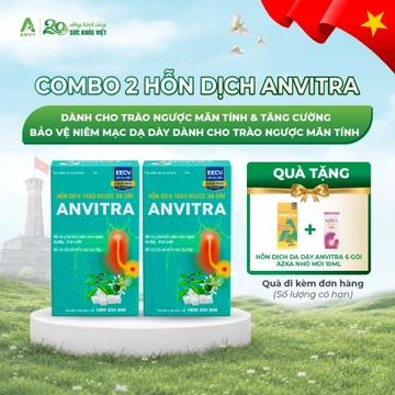 [NHẬN QUÀ] Combo 2 Hộp Hỗn dịch Trào Ngược Dạ Dày Anvitra (Xanh) - Dành Cho Người Trào Ngược & Viêm Loét Dạ Dày