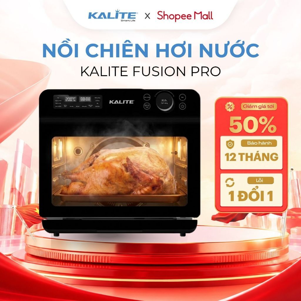 [FS] Nồi Chiên Hơi Nước KALITE STEAM FUSION PRO 20L - Chiên Hấp Nướng Rã Đông - Gia Nhiệt Kép 360°