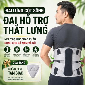 Đai Lưng Cột Sống Hỗ Trợ Thoát Vị Đĩa Đệm Gia An, Đai Đeo Lưng 5 Nẹp Định Hình Cột Sống Thoáng Khí