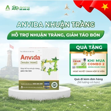 Anvida Nhuận Tràng - Hỗ Trợ Nhuận Tràng, Giảm Táo Bón - Hộp 20 ống 10ml - Hàng chính hãng