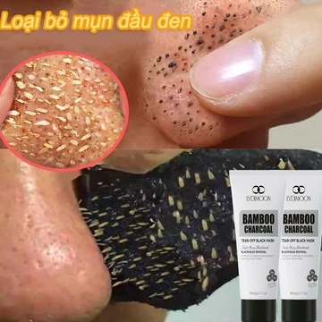 Mặt nạ mụn đầu đen Bamboo Charcoal Tear-off, Mặt nạ đất sét làm sạch sâu, Mặt nạ tẩy tế bào chết làm trắng mụn, 60g