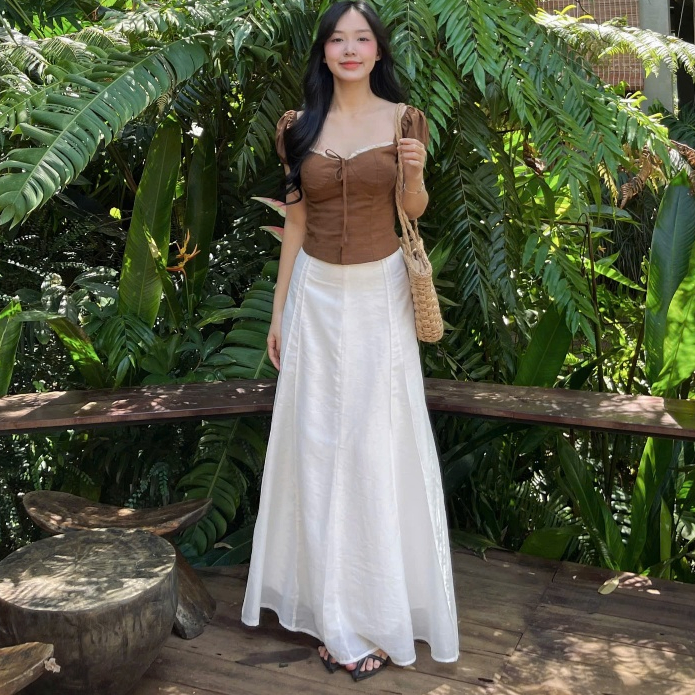 Chân Váy Tơ Linen Cạp Trễ | BigBuy360 - bigbuy360.vn