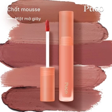 Son kem mousse PUCO, son môi lì nhung mờ, màu nude cho nữ, không dễ trôi màu