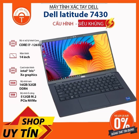 [ Cấu hình khủng] Laptop Dell Latitude vỏ Carbon 7430 i7 1265U RAM 32GB / 256Gb FHD