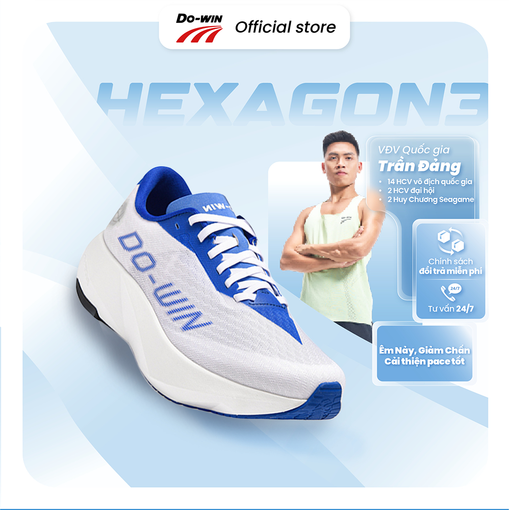 Giày thể thao chạy bộ nam nữ Do-win Hexagon3 - Công nghệ Nylon Sợi Carbon mới, nảy hơn, êm nhẹ hơn