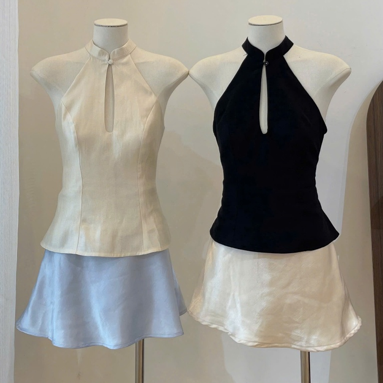 Áo yếm cổ tàu chất linen xược | BigBuy360 - bigbuy360.vn