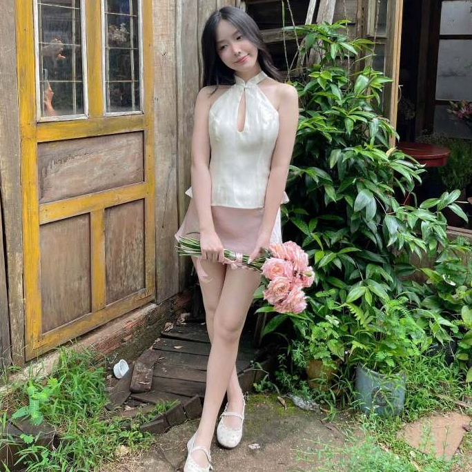 Áo yếm cổ tàu chất linen xược | BigBuy360 - bigbuy360.vn