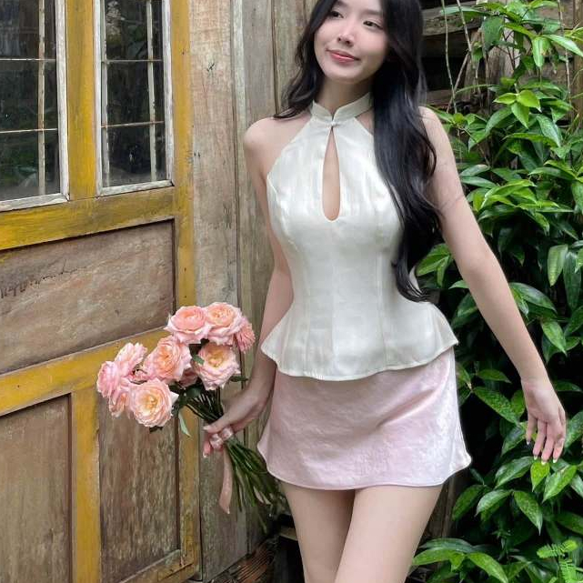 Áo yếm cổ tàu chất linen xược | BigBuy360 - bigbuy360.vn