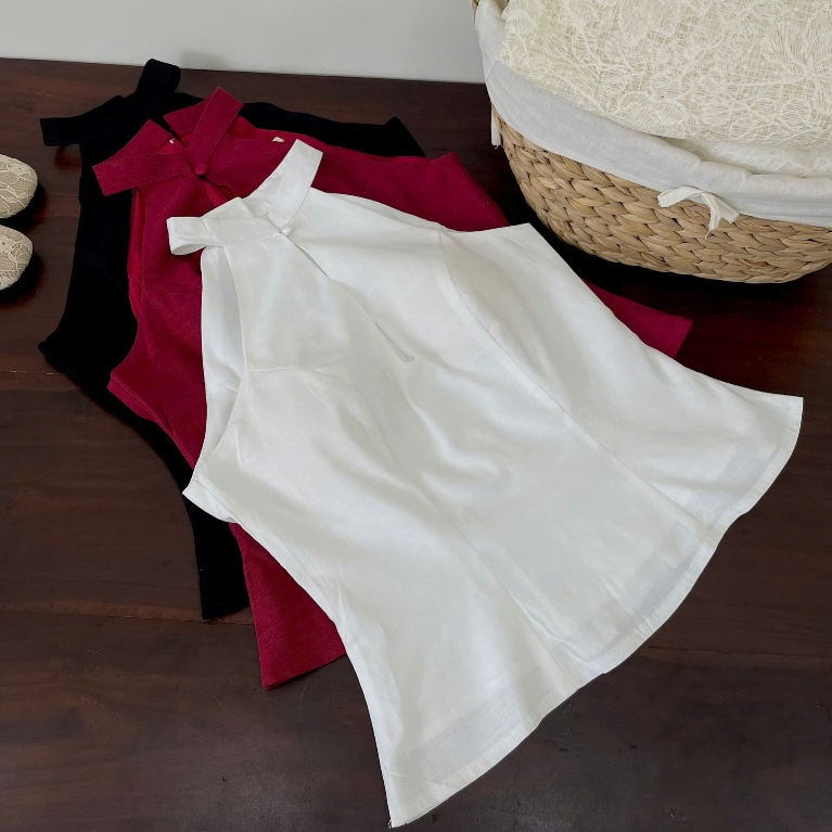 Áo yếm cổ tàu chất linen xược | BigBuy360 - bigbuy360.vn