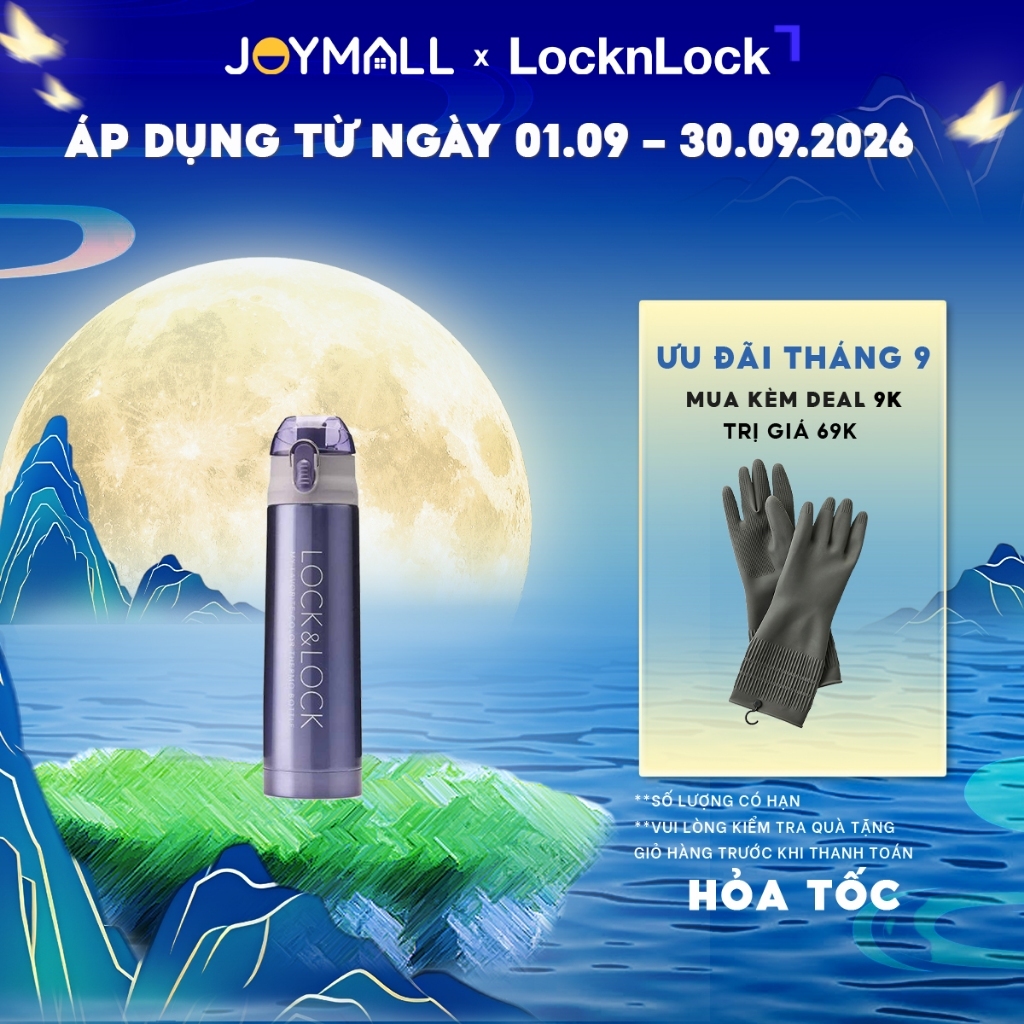 Bình giữ nhiệt LocknLock Vaccum Bottle 500ml LHC6800FU, Hàng Chính Hãng, thép không gỉ - JoyMall | BigBuy360 - bigbuy360.vn