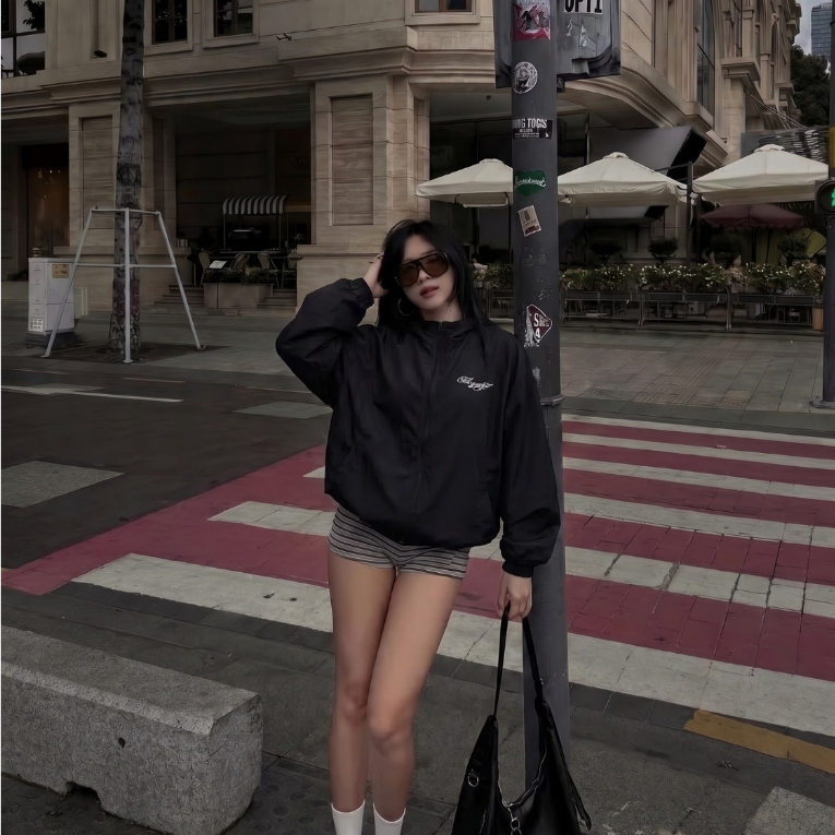 Áo khoác gió có mũ áo khoác gió nam nữ chất liệu gió nhăn form rộng-HOODED WINDBREAKED | BigBuy360 - bigbuy360.vn