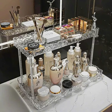 Kệ Trang Điểm Hình Thỏ 2 Tầng – Giá Đựng Mỹ Phẩm, Son, Kem Dưỡng Và Đồ Cá Nhân Tiện Lợi