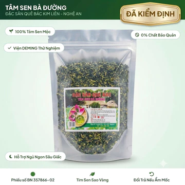 500gram Trà tâm sen (tim sen) loại 1 sấy khô đặc sản quê Bác hỗ trợ giấc ngủ an thần thanh nhiệt hàng chuẩn đã kiểm định