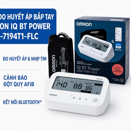 Máy đo huyết áp bắp tay Omron Hem 7194T1 Flc Afib (tặng bộ adapter )