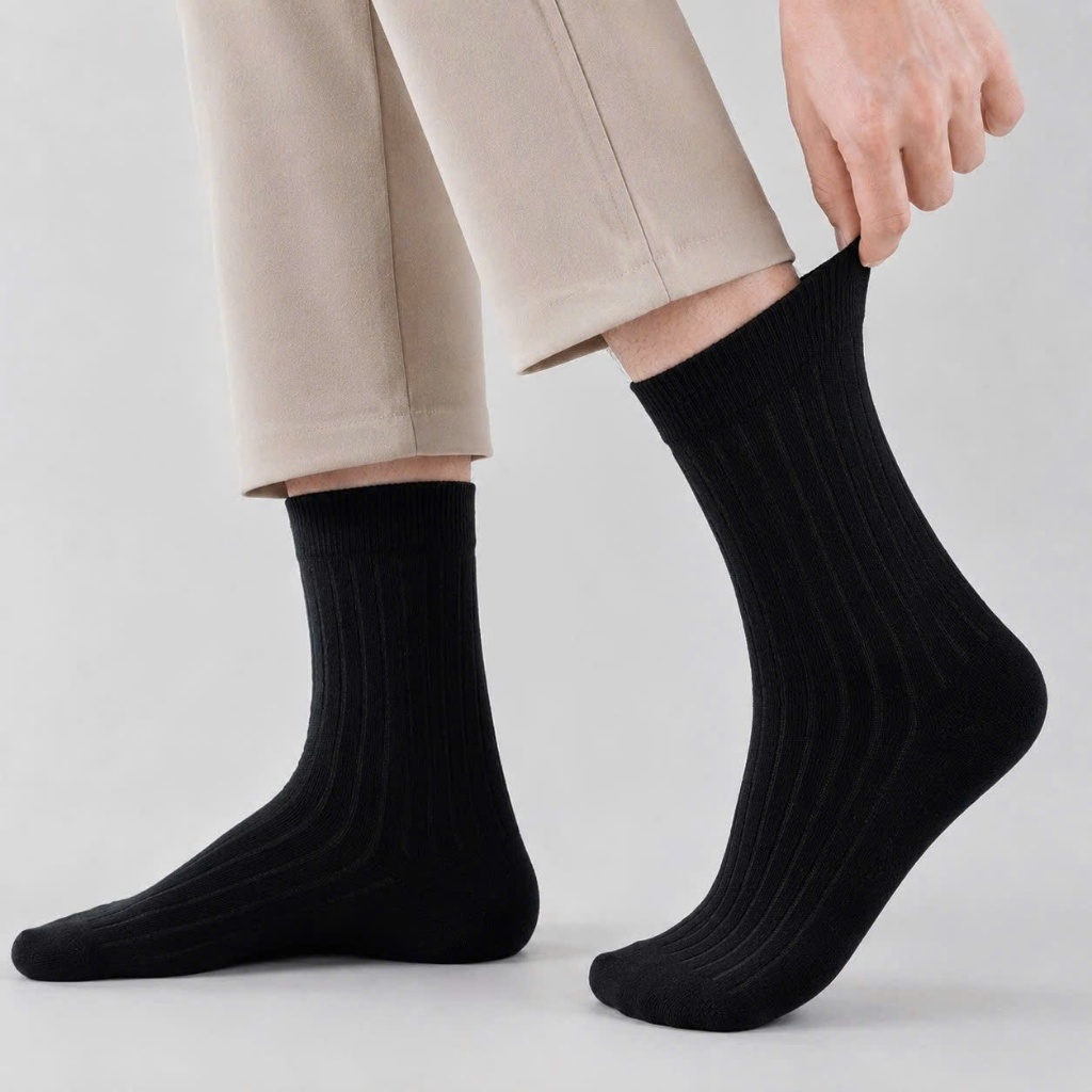 Combo 3 Tất Vớ Nam Giày Tây Cổ Cao Cotton MAXWEAR dày dặn, thoáng khí, êm chân