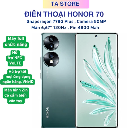 Điện Thoại Honor 70 5G Quốc Tế 8GB/256GB Like New Fullbox - Snapdragon 778G+ - Màn OLED 120Hz