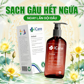 Dầu Gội Dược Liệu iCare Pharma Antisol Hỗ Trợ Làm Sạch Da Đầu Gàu, Dầu, Nấm, Cho Mái Tóc Suôn Mượt