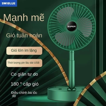 Quạt gió gấp gọn có thể kéo dài, gió mạnh, quạt USB để bàn dùng cho gia đình, ký túc xá, văn phòng
