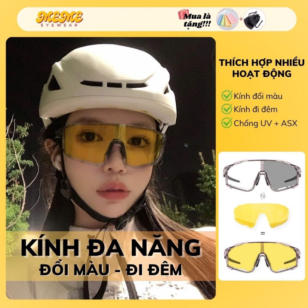 Mắt kính đi đêm ngày nam nữ chống chói đèn xe chống cát bụi đi đường bảo vệ mắt ôm mặt chống hơi nước đi mưa kính mắt f1