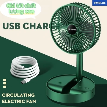 Quạt gấp gọn đứng có thể kéo dài, quạt sàn nhỏ gọn dễ cất giữ, dùng tại nhà, có thể đặt bàn di động
