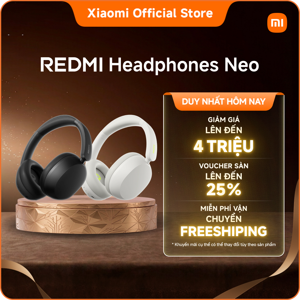 Xiaomi Tai nghe chụp tai không dây REDMI Headphones Neo | Lên đến 42dB Adaptive ANC | Thời lượng pin bền bỉ 72 giờ | BigBuy360 - bigbuy360.vn