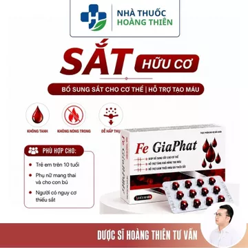 Viên Sắt Hữu Cơ FE GIAPHAT Cho Mẹ Bầu | Bổ Sung Sắt, Bổ Máu, Giảm Thiếu Sắt | Không Tanh, Không Nóng Trong 30