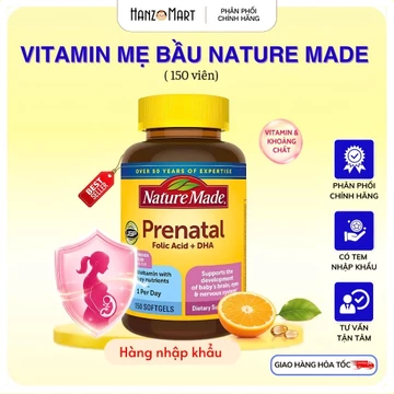 Vitamin Tổng Hợp Cho Mẹ Bầu Prenatal Folic Acid + DHA Nature Made 23 Vitamin 150 Viên - hanzo2009