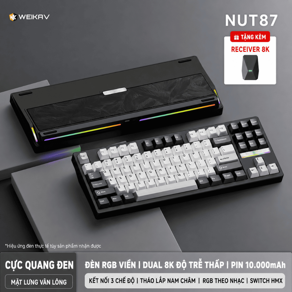WEIKAV NUT87 DUAL 8K – NHÔM CNC, PIN 10.000mAh, 3 MODE | BigBuy360 - bigbuy360.vn