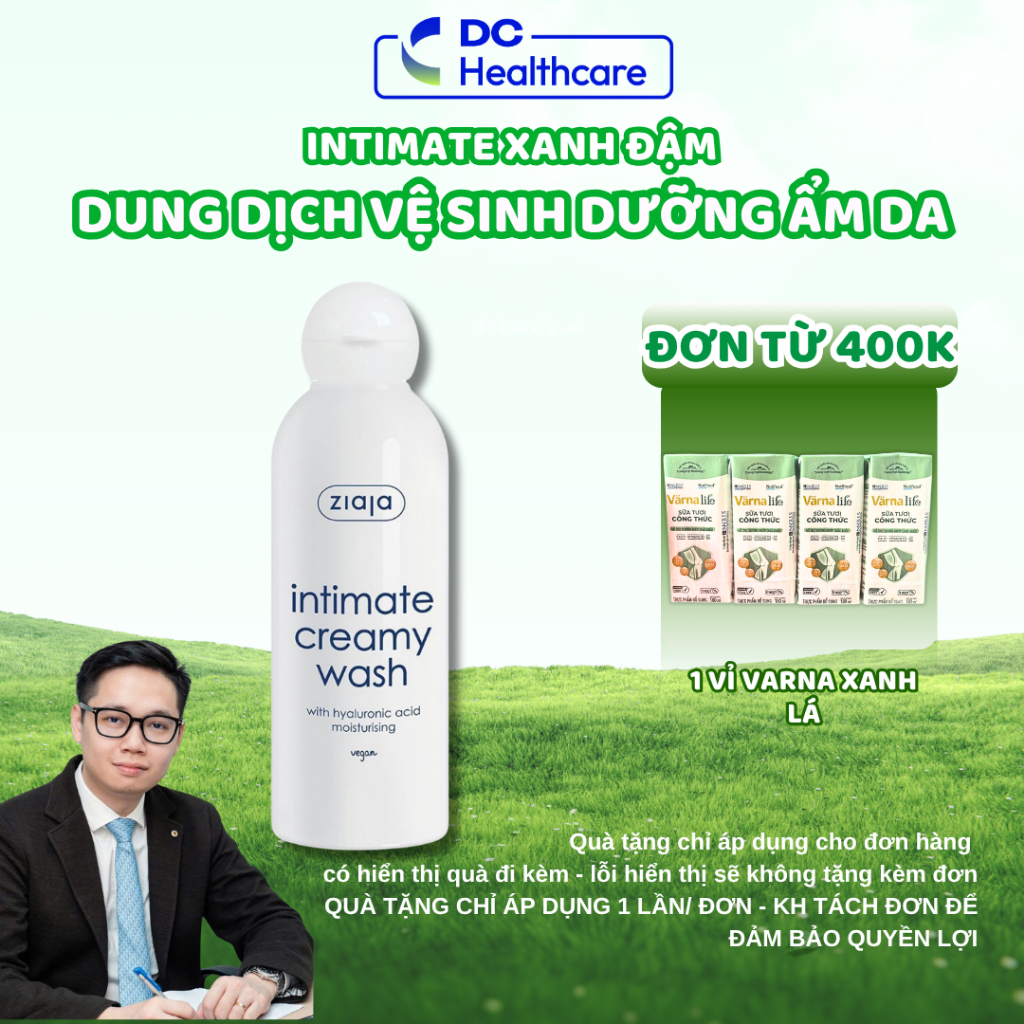 INTIMATE ĐẬM NHẬP KHẨU CHÍNH HÃNG Ziaja Intimate with Hyaluronic Acid - Dung Dịch Vệ Sinh Phụ Nữ, Dưỡng Ẩm 200ML