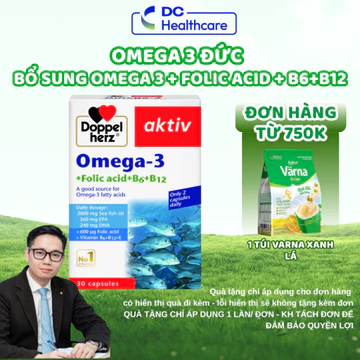 Dầu Cá Omega 3 Doppelherz - Bổ Sung Omega 3, Acid Folic, Duy Trì Sức Khỏe Tim Mạch (30V)