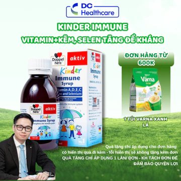 Siro Tăng Sức Đề Kháng Cho Bé Kinder Immune Syrup Doppelherz Đức - Bổ Sung Vitamin A, D3, Vitamin C, Kẽm sửa thành TPBVS