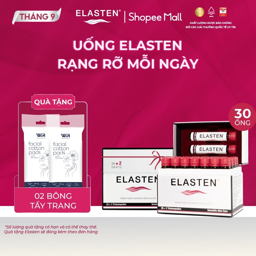 Bộ 2 Hộp Collagen Elasten Giúp Da Căng Mịn, Chống Lão Hóa, Tóc Chắc Khỏe - Collagen Từ Đức Ống x25ML