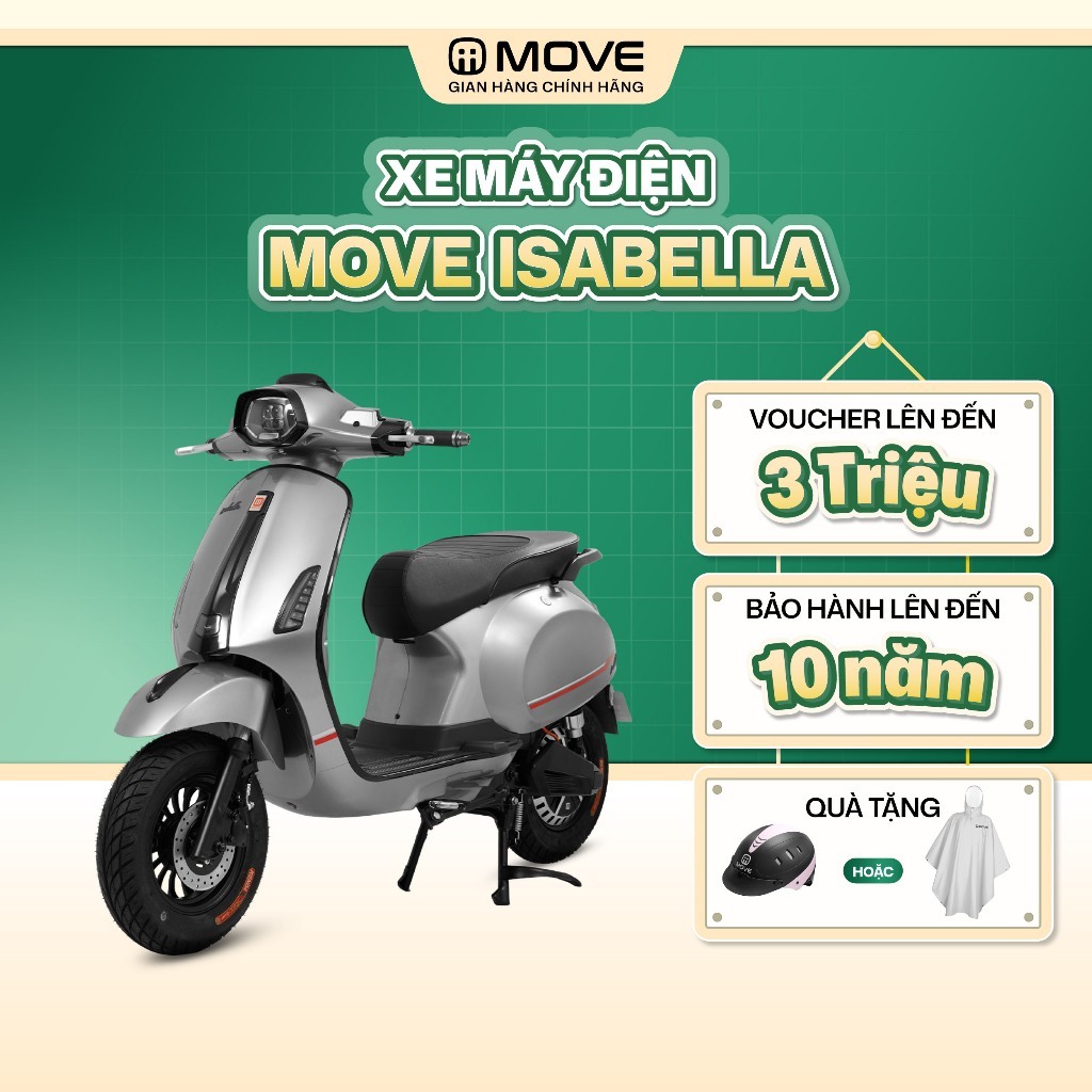 [GIAO MIỀN TRUNG & MIỀN NAM] Xe máy điện MOVE ISABELLA  - Đi tới 90km/sạc - sinh viên, nhân viên văn phòng
