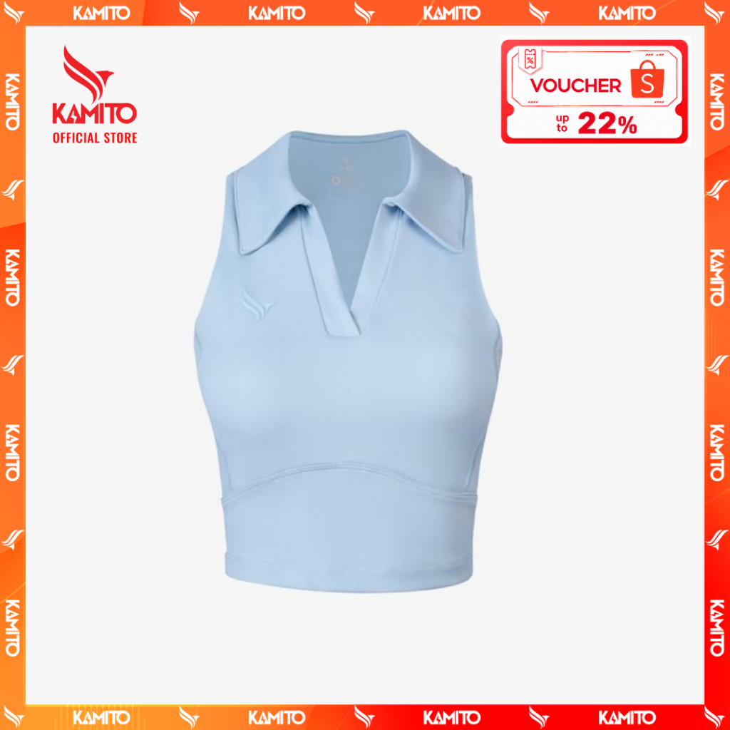 Áo Tanktop Pickleball Kamito Active V1.1, Áo thể thao nữ sát nách cổ polo, Áo thể thao tập Yoga Gym
