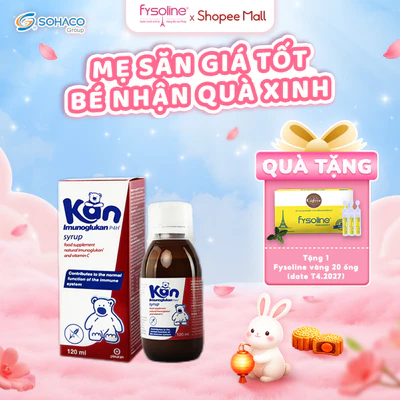 Siro Kan ImunoGlukan chai 120ml hỗ trợ miễn dịch nâng cao sức đề kháng cho bé trên 6 tháng tuổi