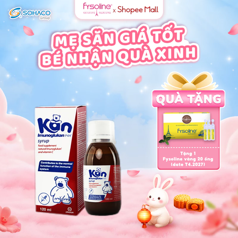 Siro Kan ImunoGlukan chai 120ml hỗ trợ miễn dịch nâng cao sức đề kháng cho bé trên 6 tháng tuổi — ảnh 1
