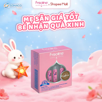 Nước muối sinh lý Pháp Fysoline, Hộp 5 ống 5ml vệ sinh mắt, mũi, miệng cho bé sơ sinh