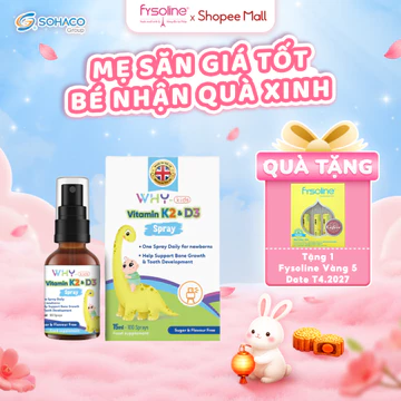 Vitamin D3 K2 Whykids Dạng Xịt Bổ Sung D3 K2 Cho Bé, Tăng Cường Hấp Thu Canxi Phát Triển Chiều Cao 15ml
