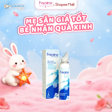 Xịt muối nước muối sinh lý Pháp Fysoline xanh 100ml, xịt vệ sinh và cân bằng sinh lý niêm mạc mũi