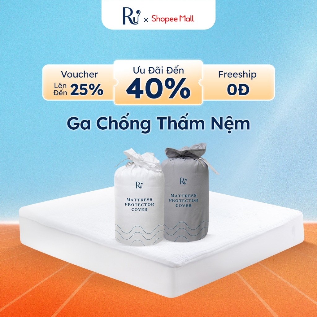 [MỚI RA MẮT] Ga Chống Thấm Nệm Ru9 | Chống Thấm Toàn Vẹn | Thông Thoáng - Mềm Mại | 4 Kích Thước | 2 Màu Sắc