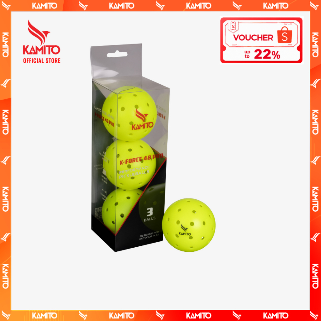 Bóng thi đấu Pickleball Kamito X-Force 48 Pro (set 3)
