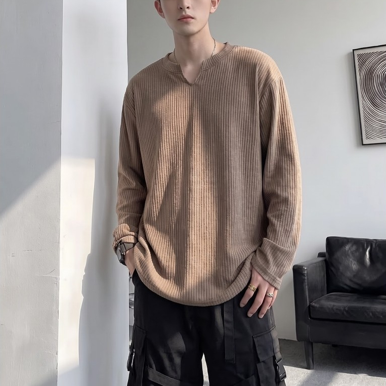 Áo Thun Tay Dài/Ngắn Form Rộng Unisex Oversize Cổ V, Áo Thun Trơn chất mịn mềm mại co giãn QMT | BigBuy360 - bigbuy360.vn