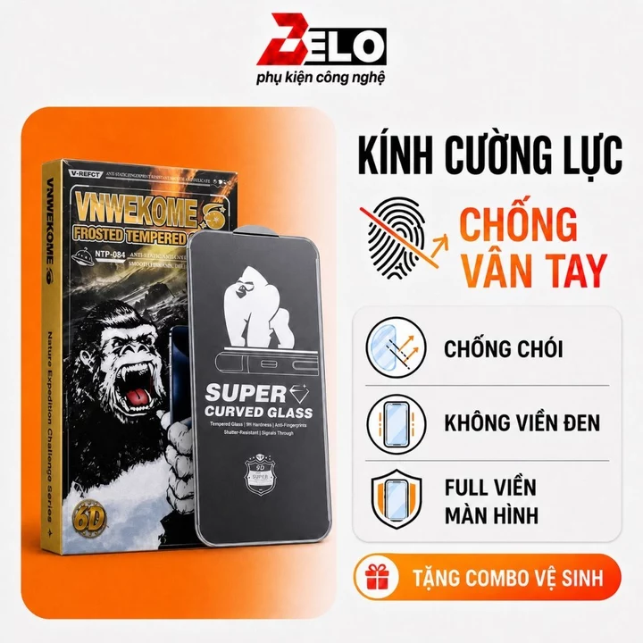 Kính cường lực iphone, cường lực chống vân tay, cường lực nhám iphone - Belo