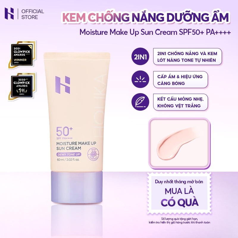 Kem Chống Nắng Dưỡng Ẩm HOLIKA HOLIKA Moisture Make Up Sun Cream SPF50+ PA++++