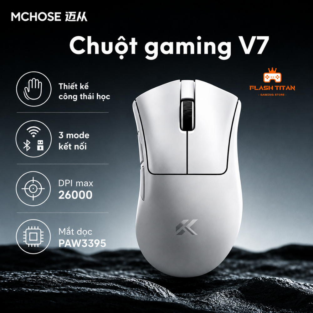 Chuột Gaming Không Dây Mchose V7 - Sensor PAW3395 - Thiết kế công thái học,Dùng cho PC,laptop Chơi Game FPS, Văn Phòng | BigBuy360 - bigbuy360.vn