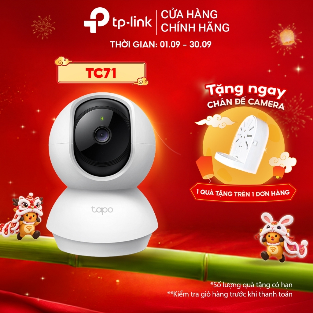 Camera Wi-Fi Trong Nhà TP-Link Tapo TC71 Chất Lượng 2K 3MP | Quay Quét 360º, Âm Thanh Hai Chiều, Chuyển Động AI